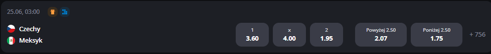 Czechy vs Meksyk - oferta LV BET